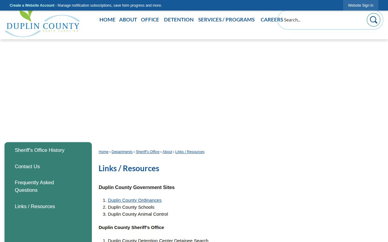 Duplin County official resources for Wallace arrest searches